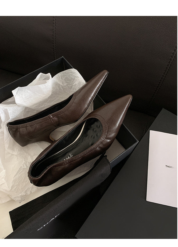 Karin Luna In Stock Spot Goods    Vintage Classic Style Shallow Mouth Single Shoes