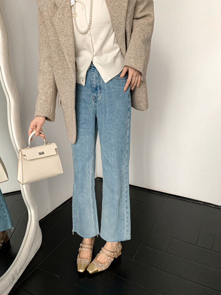 Karin Luna Classic Chanel Style~ Tweed Spring Limit Square Toe Chunky Heel Mary Jane Strap Single Shoes