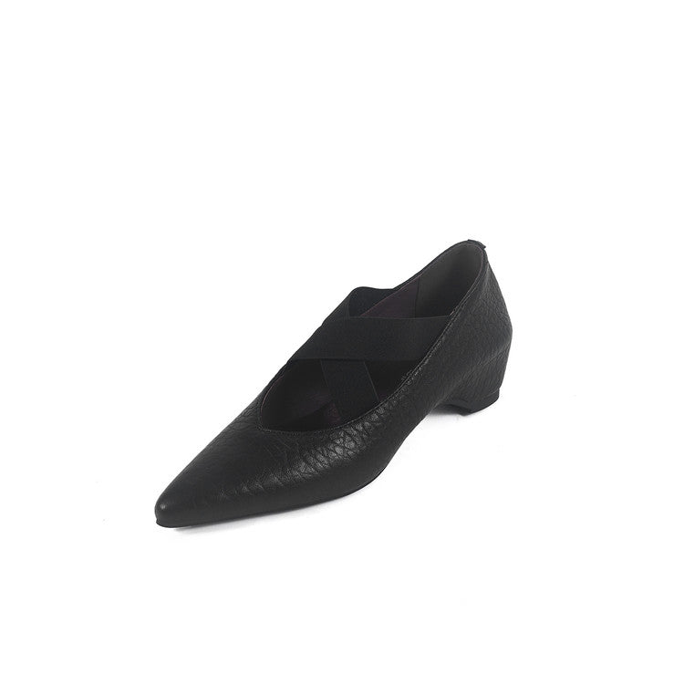 Karin Luna In Stock  Spot Goods  a Large Number of Spot Goods Pointed Toe Cross Strap Hidden Wedge Shoes