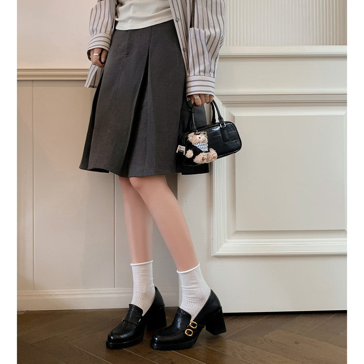Karin Luna Bestseller Hot-Selling Derivative Edition Self-contained Strap Buckle Casual Loafers