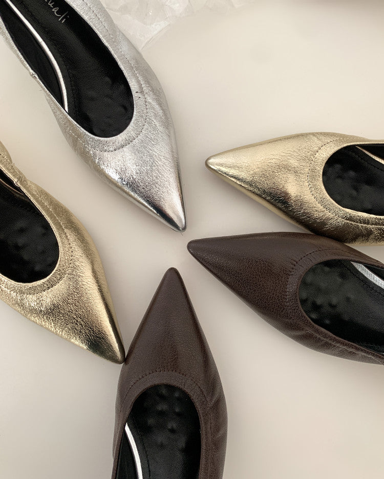 Karin Luna In Stock Spot Goods    Vintage Classic Style Shallow Mouth Single Shoes