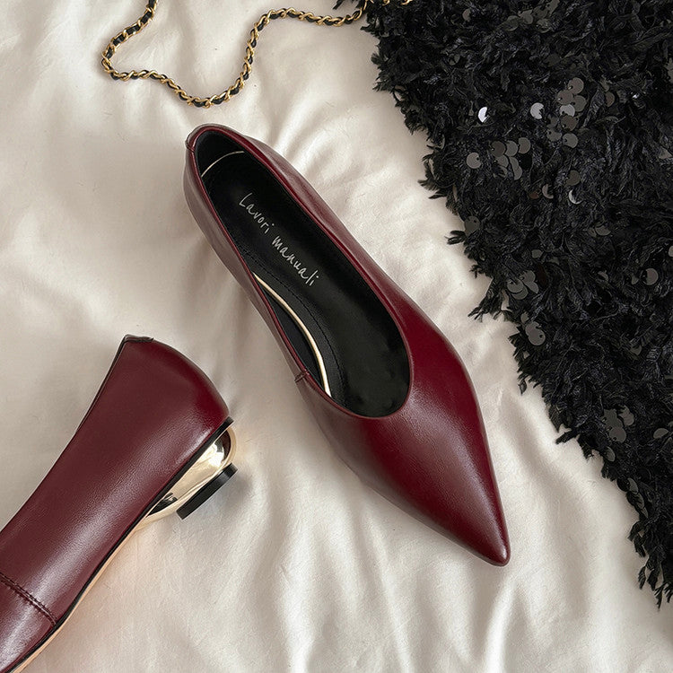 Karin Luna In Stock Spot Goods Classic three-color pointed toe metal heel shoes