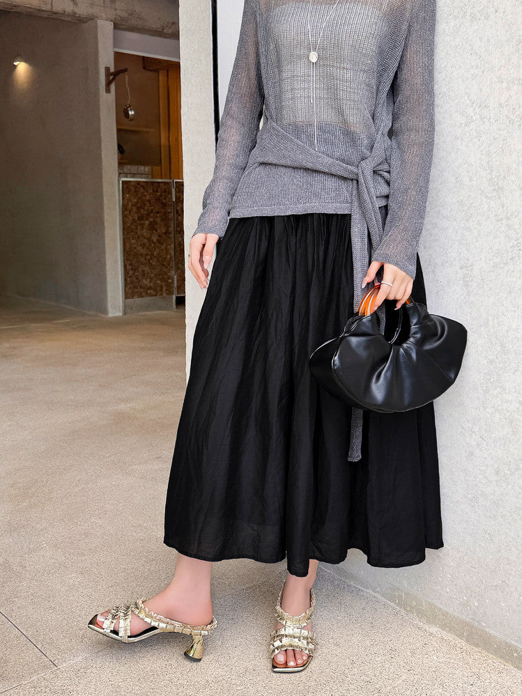 Karin Luna In Stock  Spot Goods  Unique Square-Toe Pleated Lace Sandals