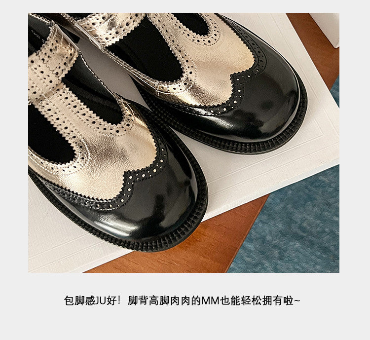 Karin Luna In Stock Spot Goods  Color Matching t Round Toe British Style Single Shoes