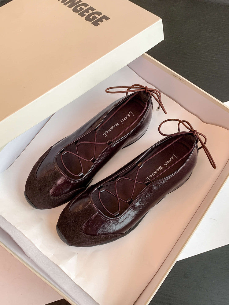 Karin Luna Basic Versatile British Style Casual Lace-up Flats