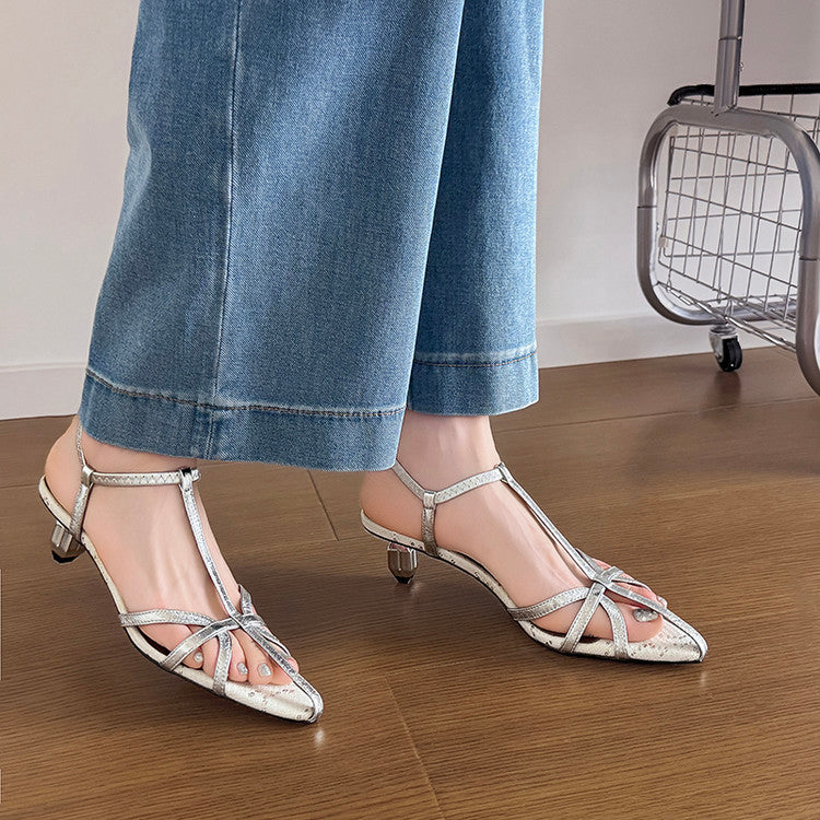Karin Luna In Stock Spot Goods  French-style Hollow-out Thin Strap Sandals
