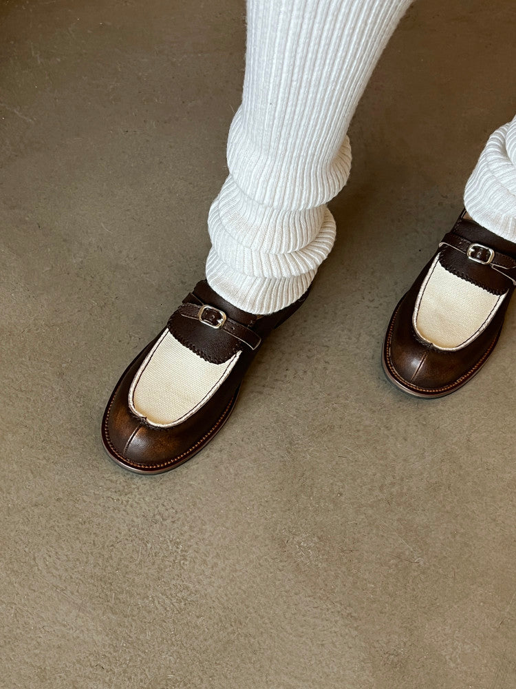 Karin Luna Casual Shoes Series~  In stock Classic color-blocking British style deep-mouth single shoes