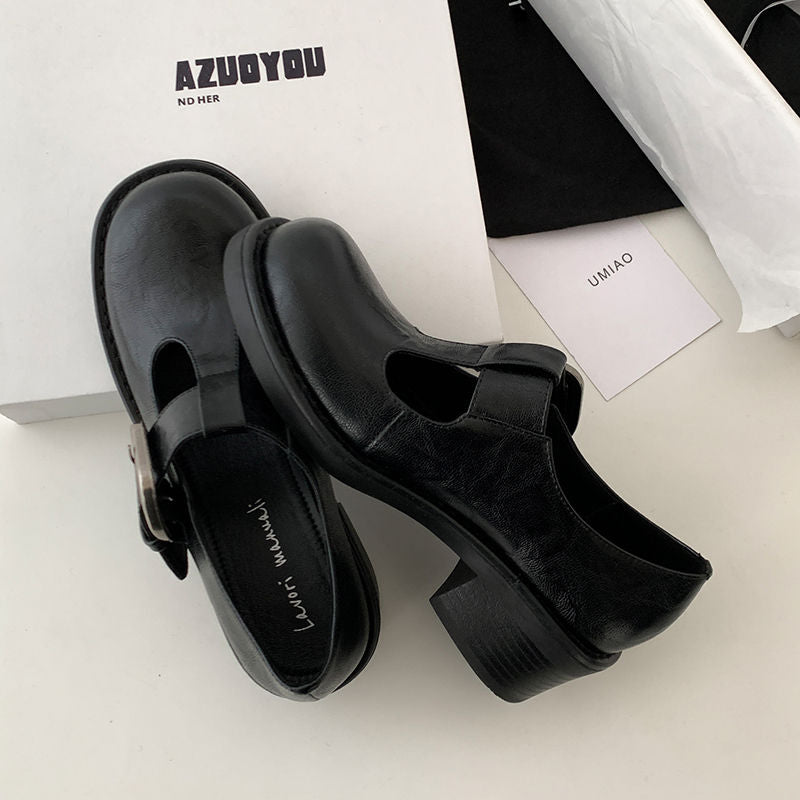 Karin Luna In Stock Spot Goods round Head t Round Toe British Style Single Shoes