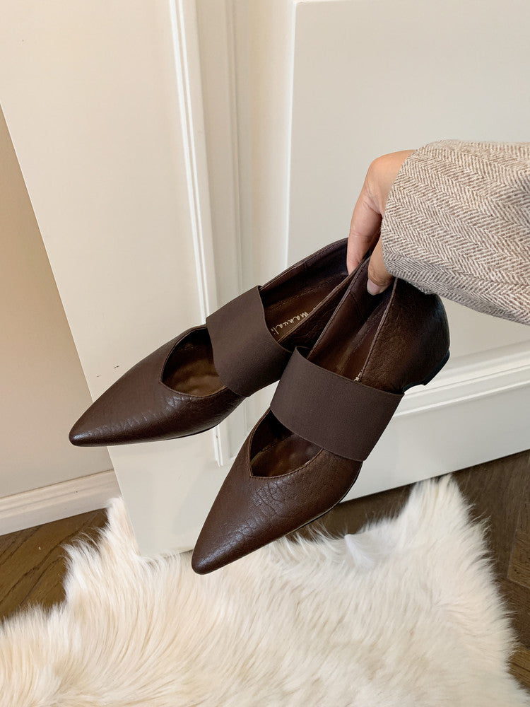 Karin Luna  Popular Pointed Toe Hidden Heel Strap Single Shoes