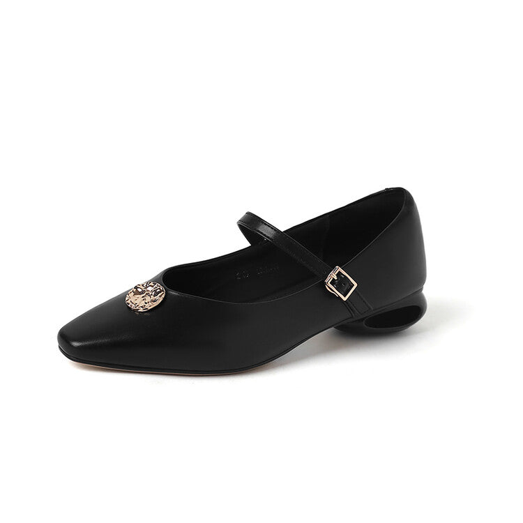 Karin Luna Camellia Story~In stock  Full Leather Shallow Mouth Single Shoes