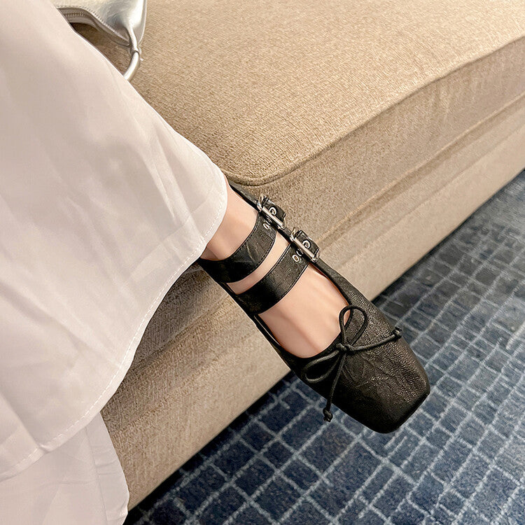 Karin Luna Future Sense silver~Spot Goods Spot Goods Hot-selling Bowknot Retro Belt Buckle Ballet Mary Jane Shoes