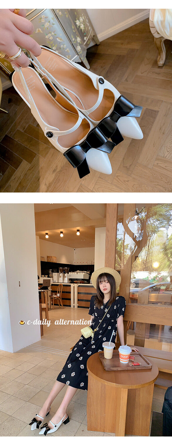 Karin Luna In Stock Spot Goods  Hot-Selling Closed-Toe Sandals  Full leather inside and out Sweet Bow