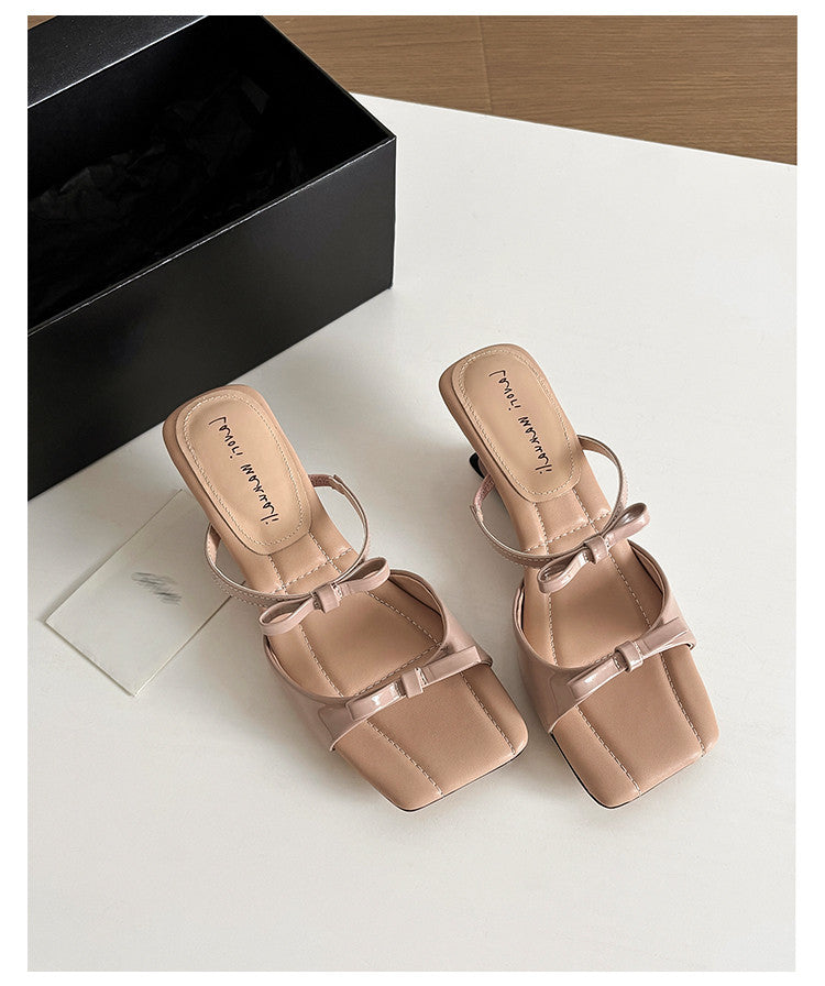 Karin Luna Hot Item Hot Item Self-Flow Square-Toe Irregular Heel Slippers