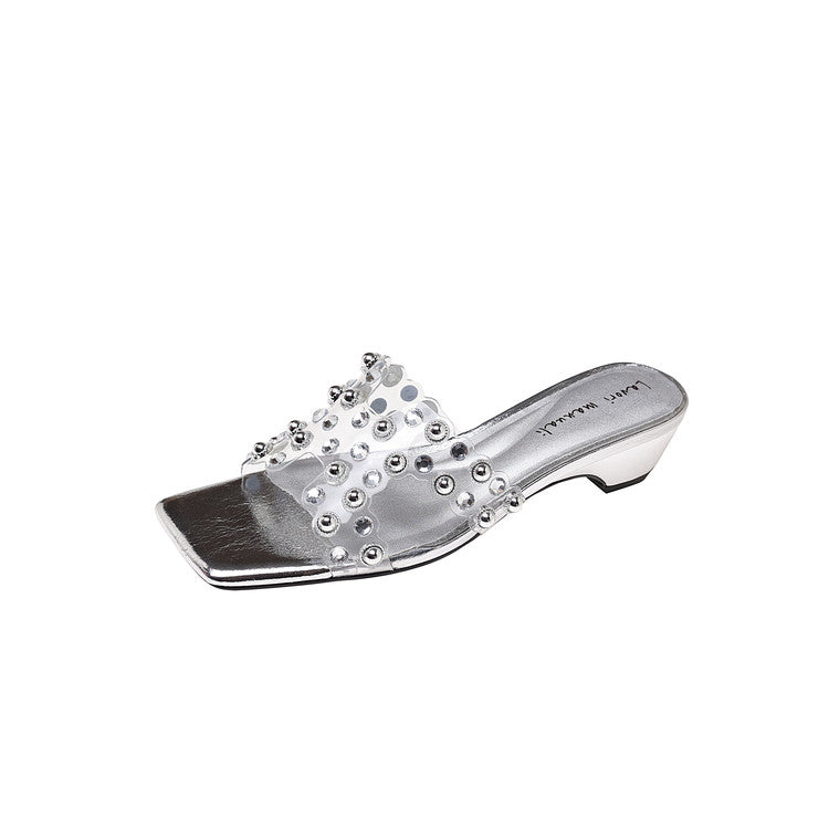 Karin Luna In Stock Spot Goods Classic versatile transparent sequin slippers