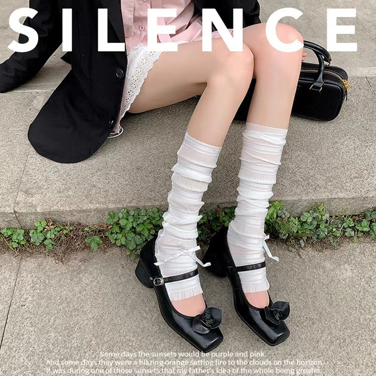 Karin Luna In Stock Spot Goods  Vintage Three-Dimensional Camellia Square-Toed Mary Jane Shoes