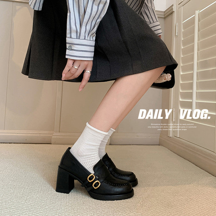 Karin Luna Bestseller Hot-Selling Derivative Edition Self-contained Strap Buckle Casual Loafers