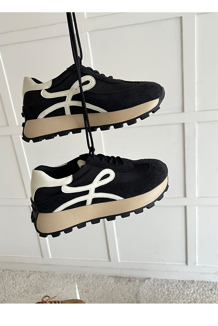 Karin Luna Casual Shoes Series~  In Stock Hot-Selling Versatile Lace-Up Thick-Soled Deep Mouth Single Shoes