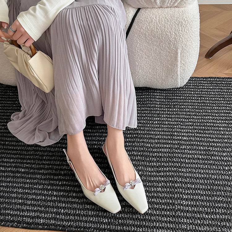Karin Luna In Stock In Stock Sweet Bowknot Small Square Toe Chunky Heel Closed-toe Elegant Retro Sandals
