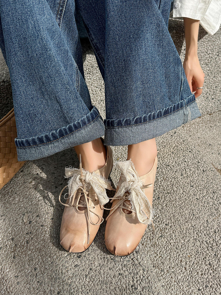 Karin Luna In Stock In Stock  Xiaohongshu Hot Sale Full Leather Round Toe Deep Mouth Single Shoes