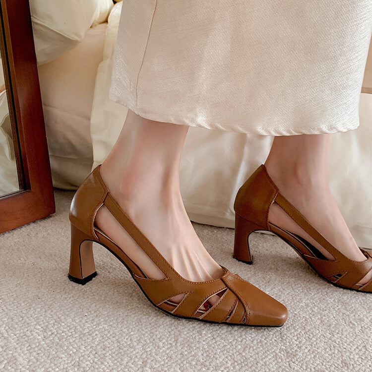 Karin Luna Hot-Selling Retro Big Item Big Goods Available for sale all seasons French-style Hollow Out Single Shoes Full leather inside and out