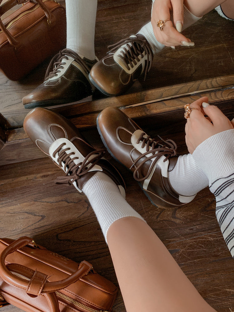 Karin Luna Casual Shoes Series~ Spot Goods Spot Goods Hot-selling Lace-up Hidden Heel Deep Mouth Single Shoes