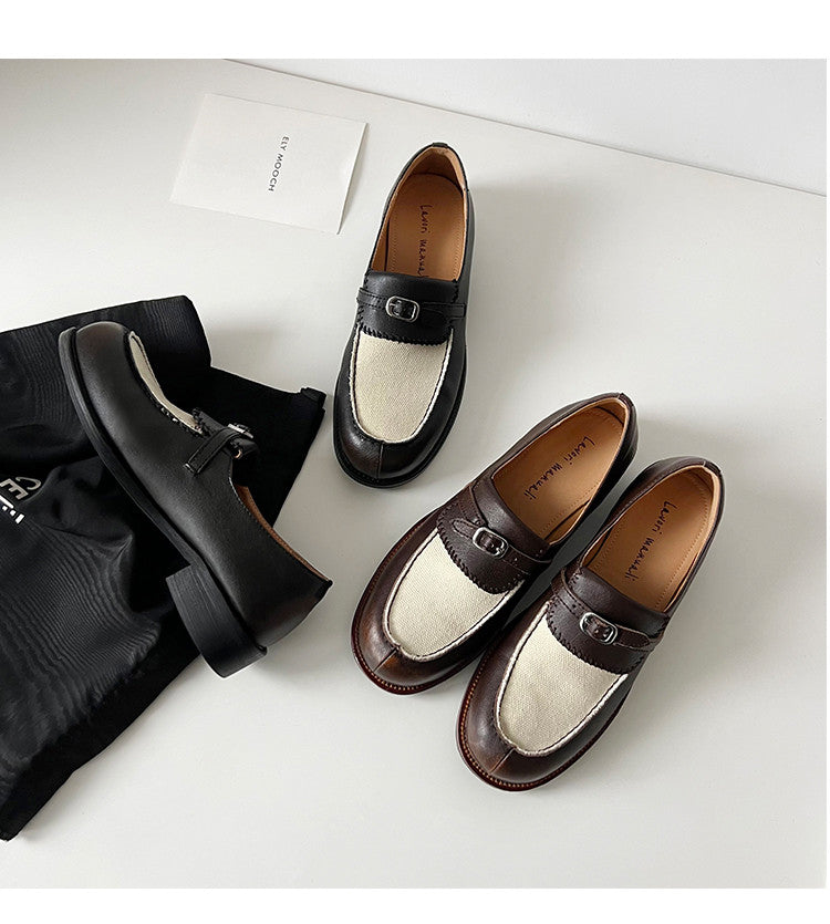 Karin Luna Casual Shoes Series~  In stock Classic color-blocking British style deep-mouth single shoes