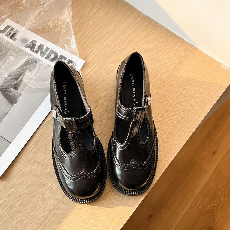 Karin Luna In Stock Spot Goods  Color Matching t Round Toe British Style Single Shoes