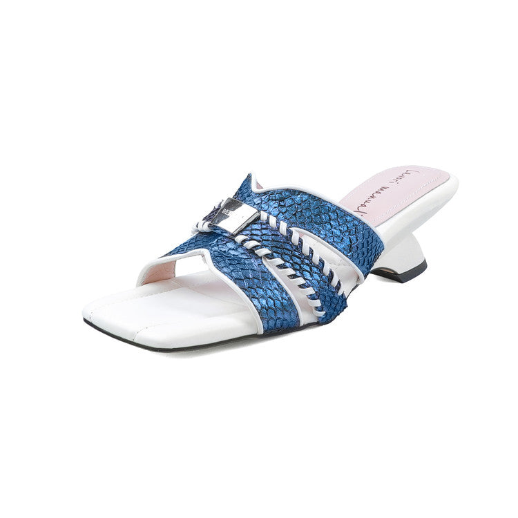 Karin Luna Fish Skin Series~ Hot-selling Square-Toe Slippers with Built-in Traffic