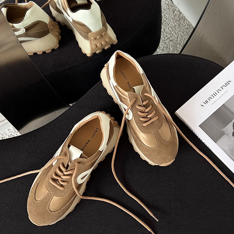Karin Luna Casual Shoes Series~  In Stock Hot-Selling Versatile Lace-Up Thick-Soled Deep Mouth Single Shoes