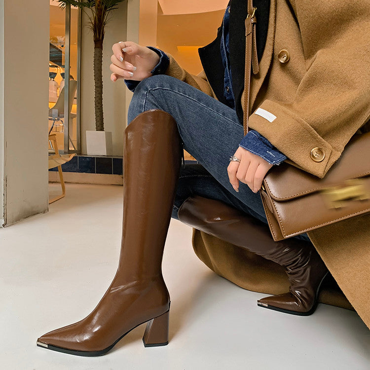 Karin Luna In Stock In-stock Pointed Toe Elegant High Heels v Slimming Effect Long Boots
