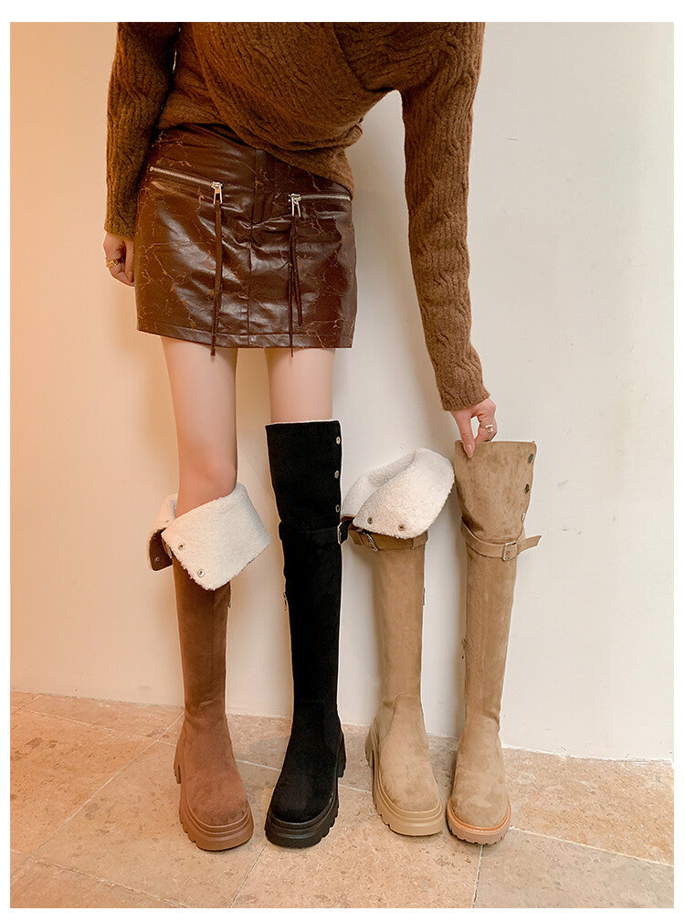 Karin Luna has prepared stock  Main Push Main Push  Hot-selling Large Sole Self-flowing Foldable Round Toe Over-the-Knee Boots