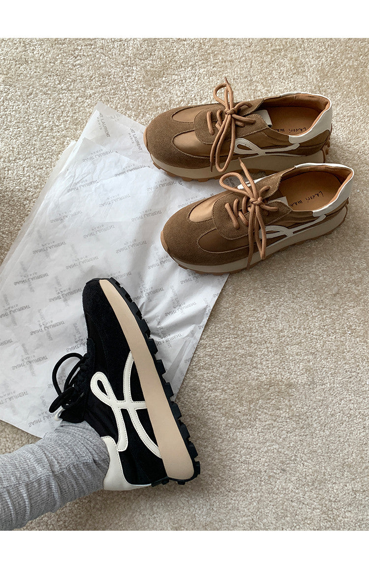 Karin Luna Casual Shoes Series~  In Stock Hot-Selling Versatile Lace-Up Thick-Soled Deep Mouth Single Shoes