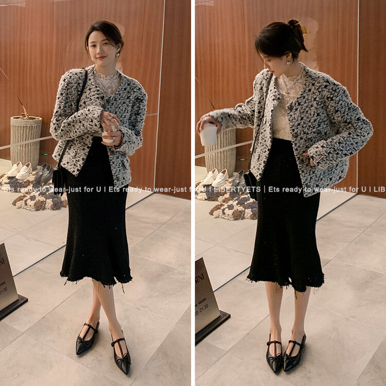 Karin Luna is a perfect Korean drama heroine~French Retro Style Full leather inside and out Pointed Bowknot