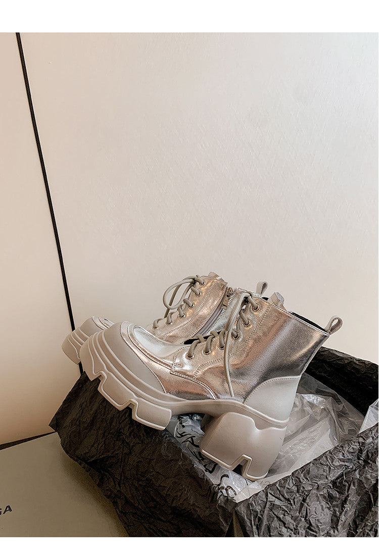 Karin Luna Casual Thick Sole Lace-up Short Boots