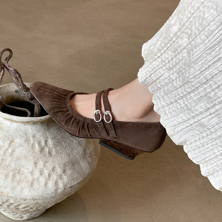 Karin Luna Full Leather Inside and Out Popular Element Amber Heel Elegant French Style Single Shoes