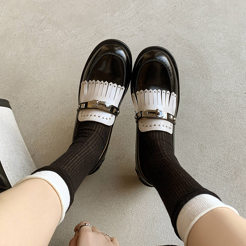 Karin Luna Casual Shoes Series~ Spot Goods Spot Goods Hot-selling Tassel Element Small Gold Buckle Single Shoes