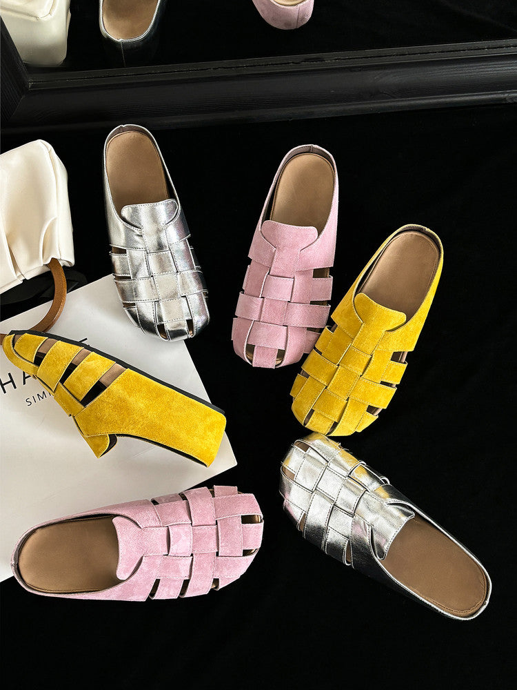 Karin Luna Full Layer Inside and Out~Basic Versatile Perforated Round Toe Birkenstock Slippers