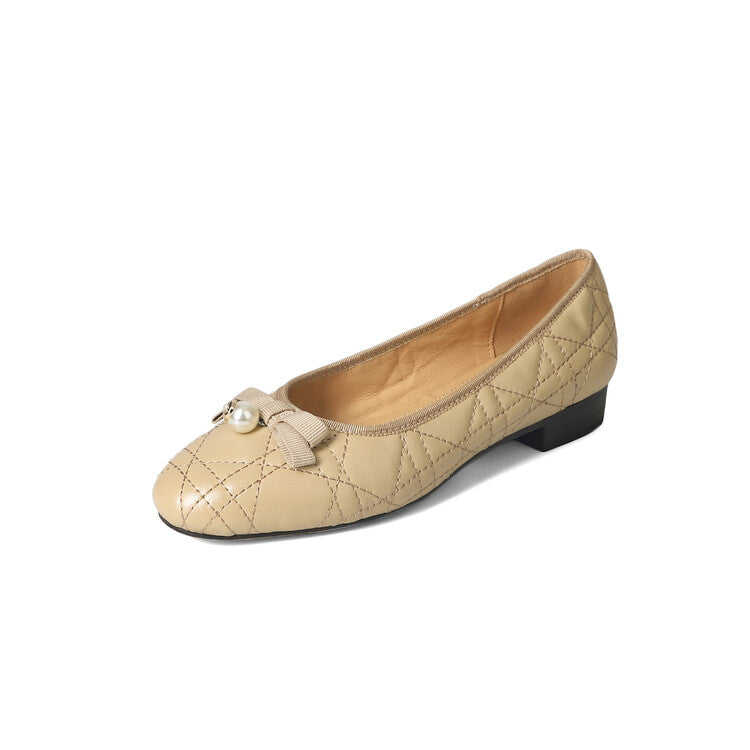 Karin Luna In Stock Spot Goods  Dior's popular retro flat rhombus-pattern granny shoes First Layer Sheepskin Full leather inside and out