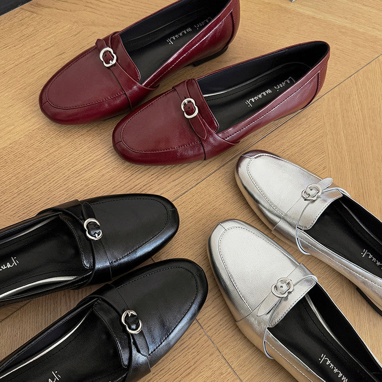 Karin Luna In Stock Spot Goods Basic Versatile British Style Single Shoes