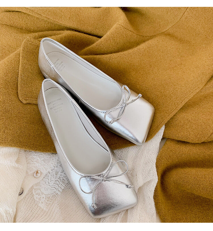 Karin Luna In Stock Spot Goods  Hurry up and grab this hot item!！Square-Toed Flat Granny Shoes