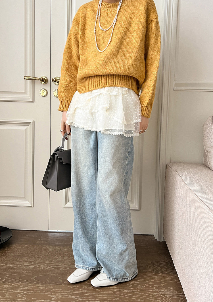 Karin Luna In Stock Spot Goods  Retro Full Leather Square Toe Shallow Mouth Single Shoes