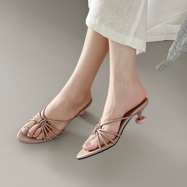 Karin Luna In Stock In Stock  In Stock Round Toe Cross Hollow Round Toe Stiletto Slippers