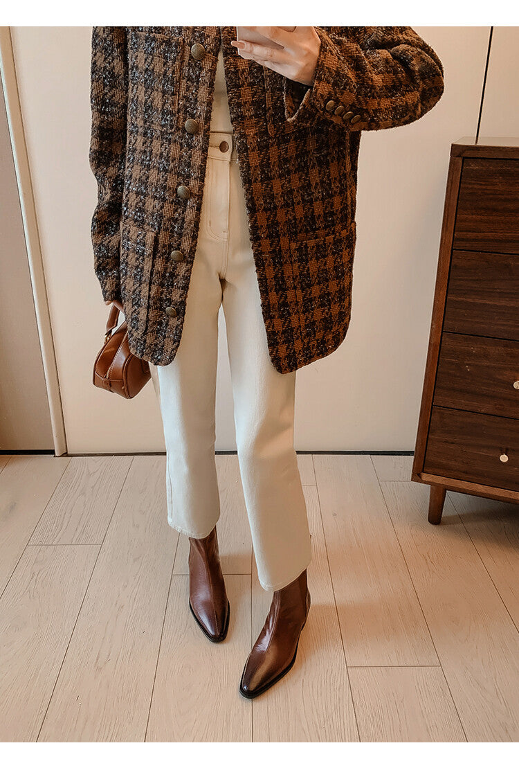 Karin Luna In Stock In stock   Classic first-layer cowhide Chelsea elastic ankle boots
