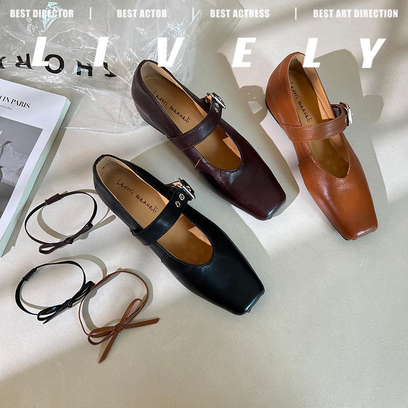 Karin Luna In Stock Spot Goods  Square Toe Internal Height Increase Detachable Bowknot