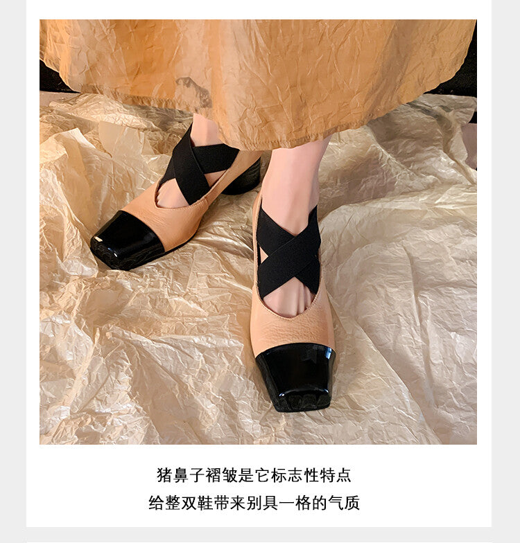 Karin Luna In Stock  Spot Goods  Lost in a Flash~Full Grain Leather Inside and Out Pig Nose Style Mainly Recommended Popular Ballet Shoes
