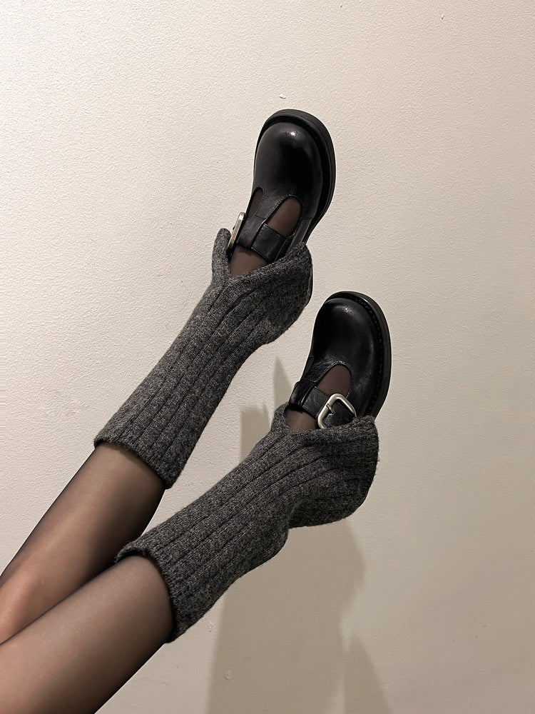 Karin Luna In Stock Spot Goods round Head t Round Toe British Style Single Shoes