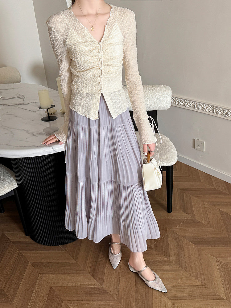 Karin Luna In Stock Spot Goods  Breathable Mesh Fabric Embellished Hand Drill Pointed Toe Slippers