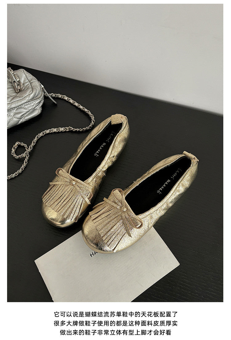 Karin Luna In Stock Spot Goods   Tassel Round Toe Hidden Wedge Mary Jane Shoes