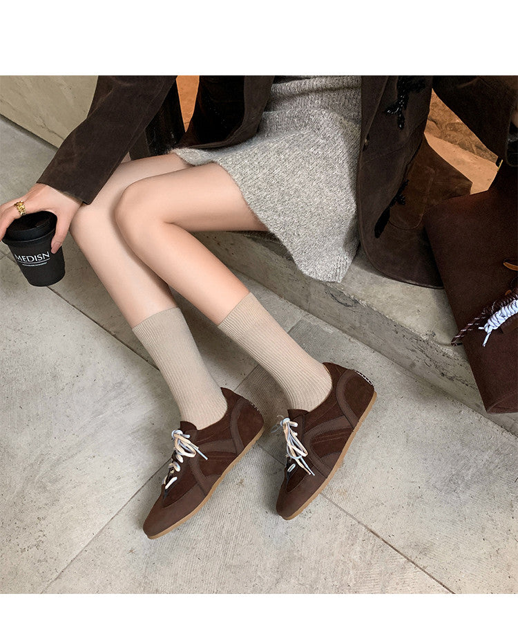 Karin Luna In Stock Spot Goods Casual Style Suede Lace-Up Height-Increasing Popular Single Shoes