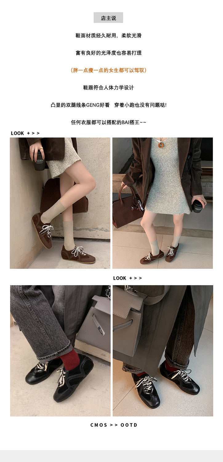 Karin Luna In Stock Spot Goods Casual Style Suede Lace-Up Height-Increasing Popular Single Shoes